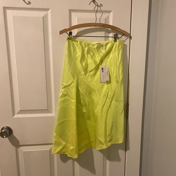 Helmut Lang Neon Yellow Midi Skirt - Picture 2 of 4